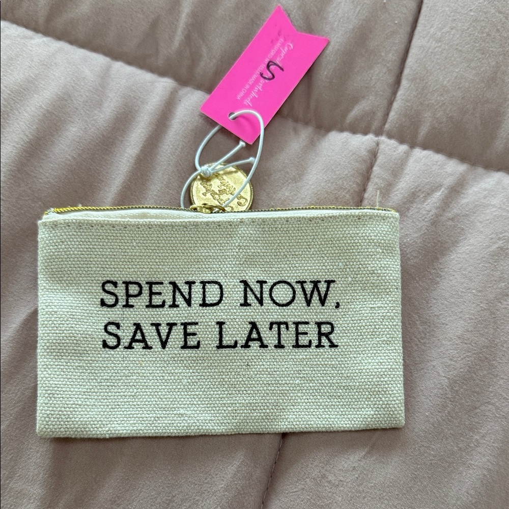 Canvas Pouch with Black Text